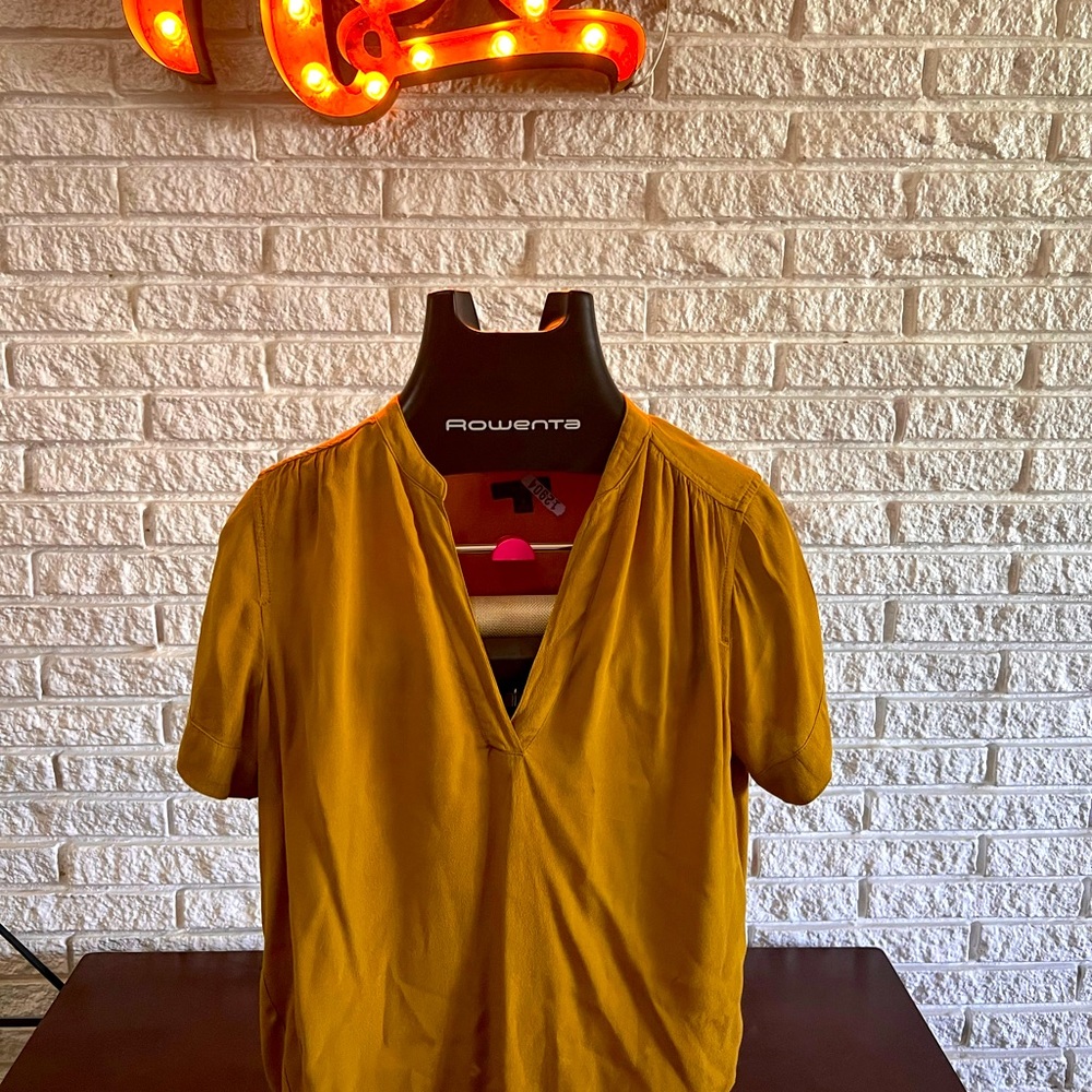 Yellow or ochre J Crew blouse size small